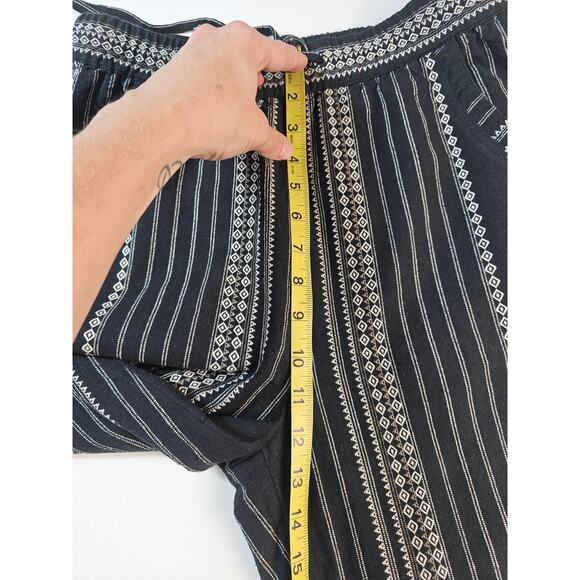 Anthropologie patch pocket ankle crop pants drawstring waist boho comfort small - Picture 9 of 11